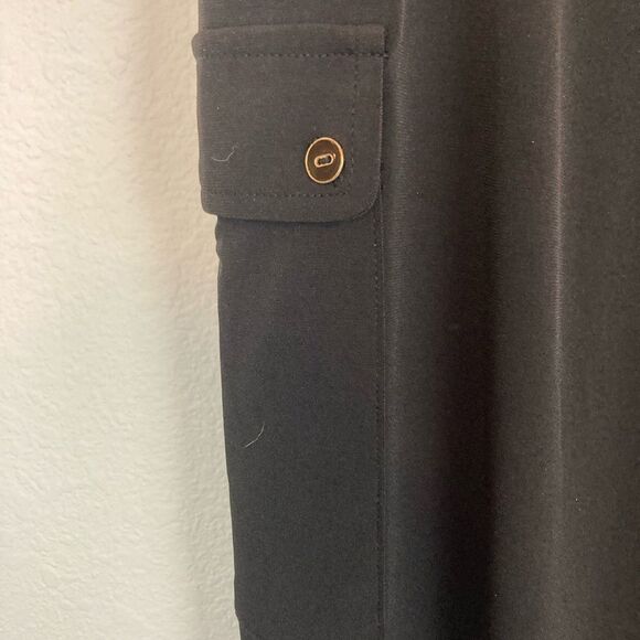 Susan Graver stretchy pull on trousers cargo pockets, elastic drawstring waist - Picture 7 of 12